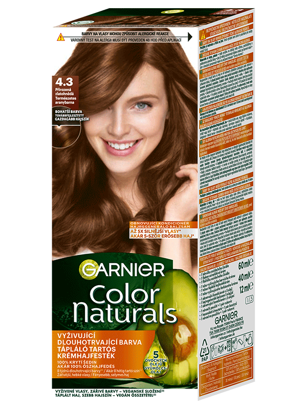Color Naturals permanentní barva na vlasy 4.3 Přirozená zlatohnědá