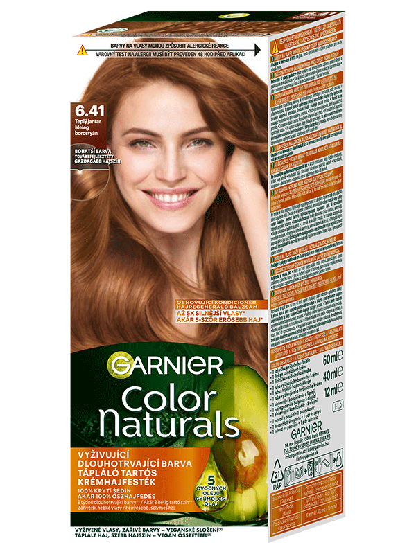 Color Naturals permanentní barva na vlasy 6.41 Teplý jantar
