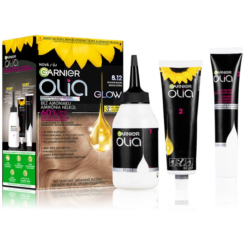 Olia Glow permanentní barva na vlasy 8.12 Duhová blond 60g+60g+54ml